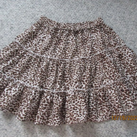 Cheetah Print Tiered Ruffle Skirt